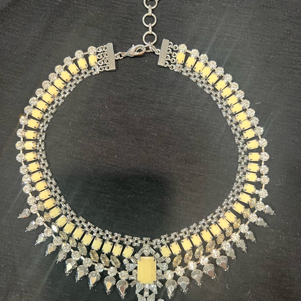 BCBG Yellow and Silver Layered Necklace